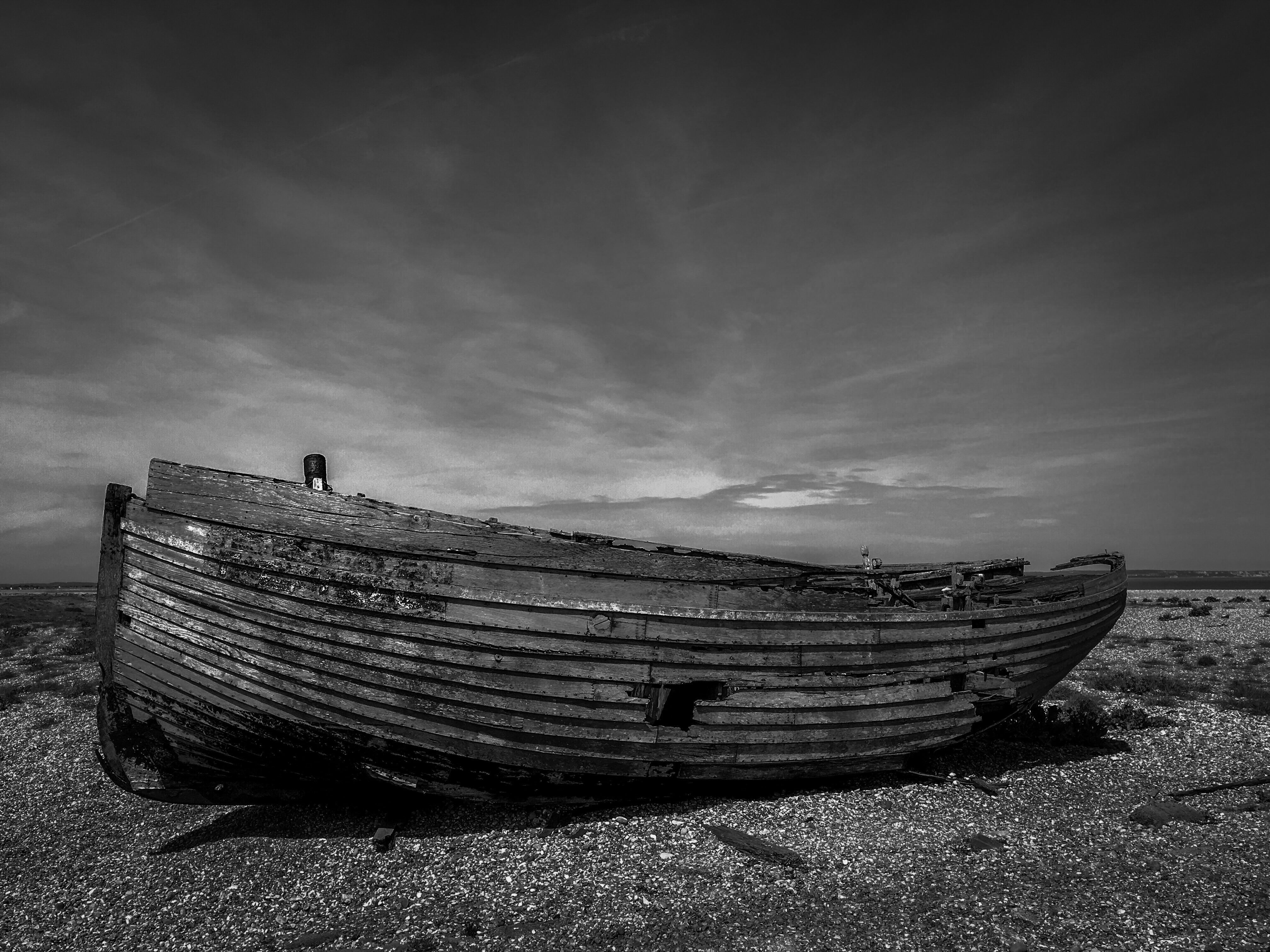 An abandoned boat in England.