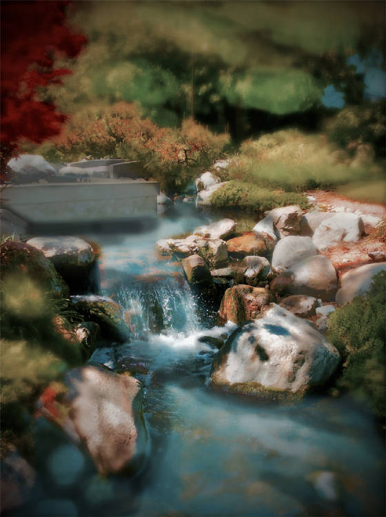 Photo of a small waterfall.